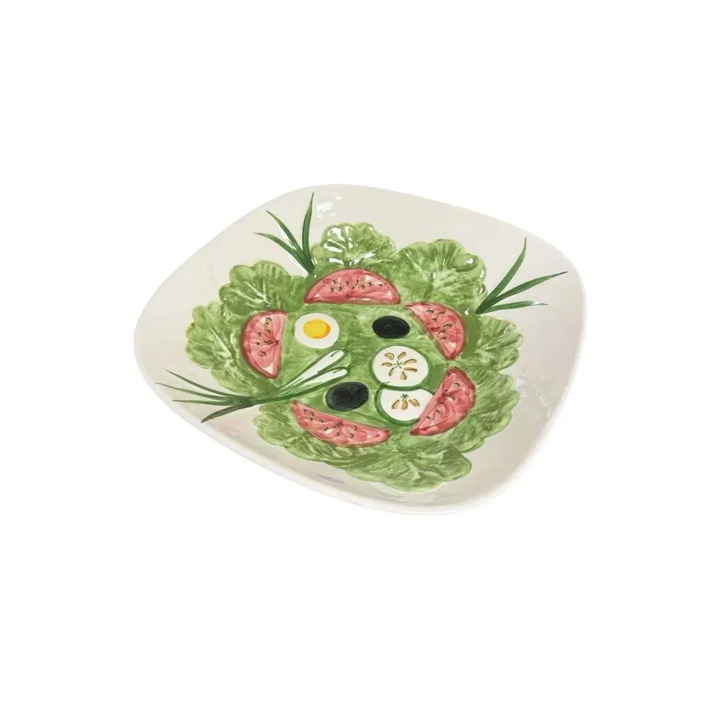 Vintage Los Angeles Potteries Molded Lettuce Tomato Cucumber Salad Serving Bowl